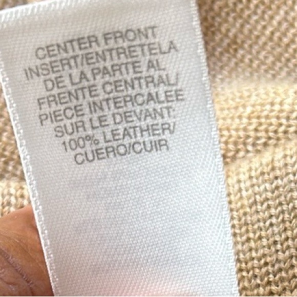 Vintage Y2K Camel Leather Front Suede Stretch Waist Western A Line Skirt Lrg - Picture 16 of 16